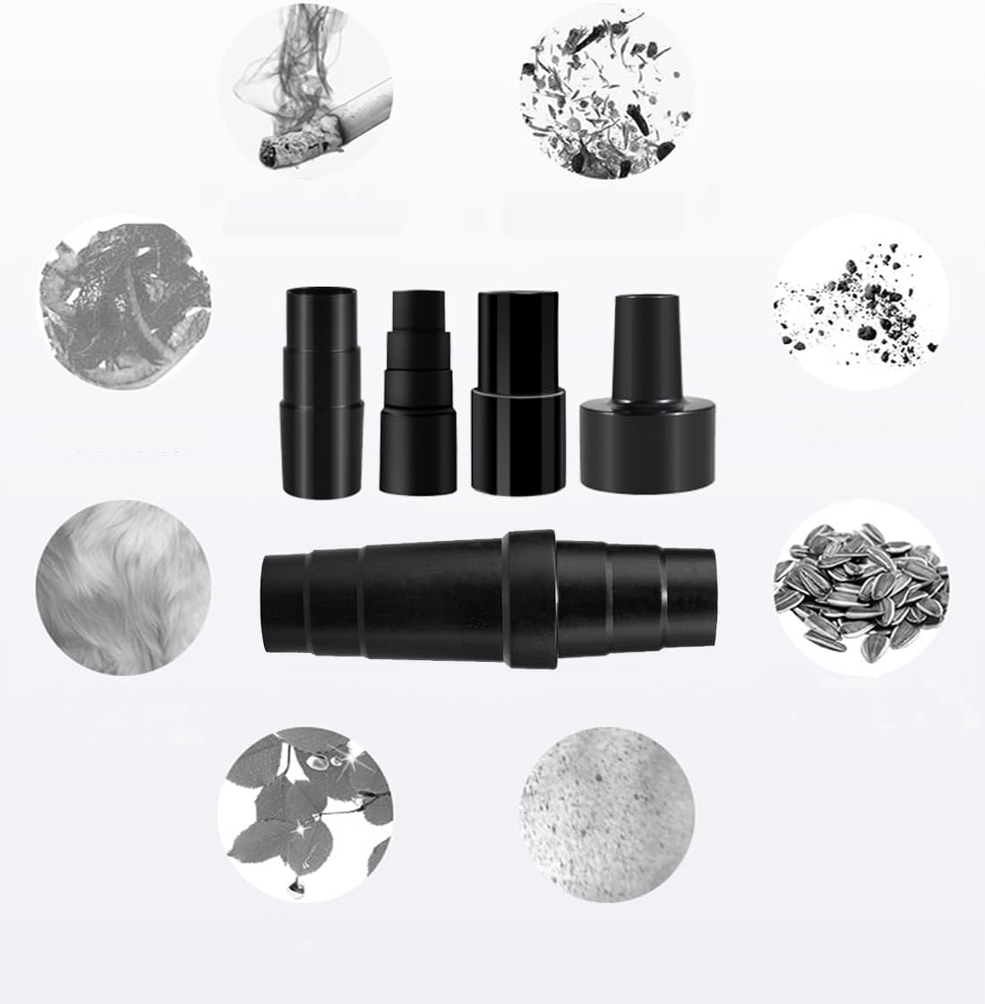 Universal Vacuum Hose Adapter Kit Reducer Attachment Set,Shop Vac Vacuum Hose Adapter 1 1/2 to 1 1/4 inch, 1 3/8 inch to 1 1/4 inch