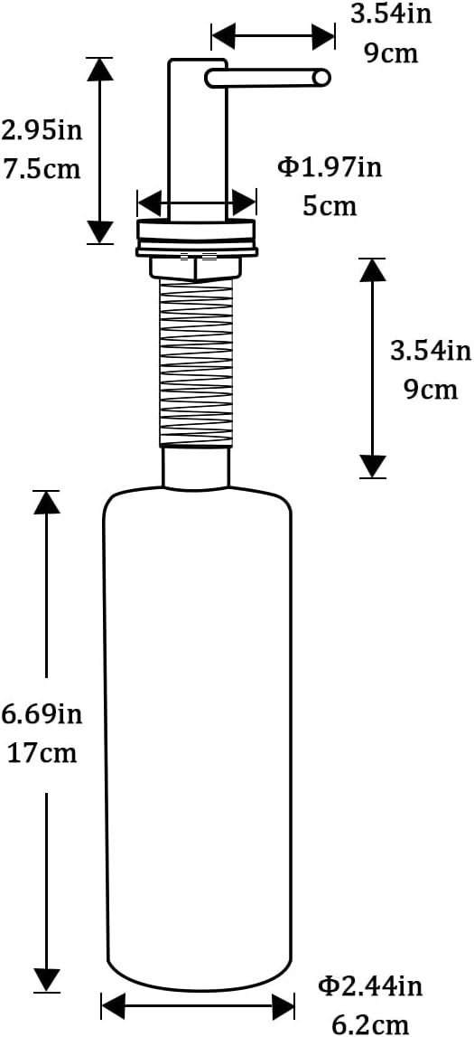 Soap Dispenser for Kitchen Sink Brushed Nickel GAPPO Stainless Steel Countertop Pump Hand Lotion Built in Bottlend Lotion Built in Bottle