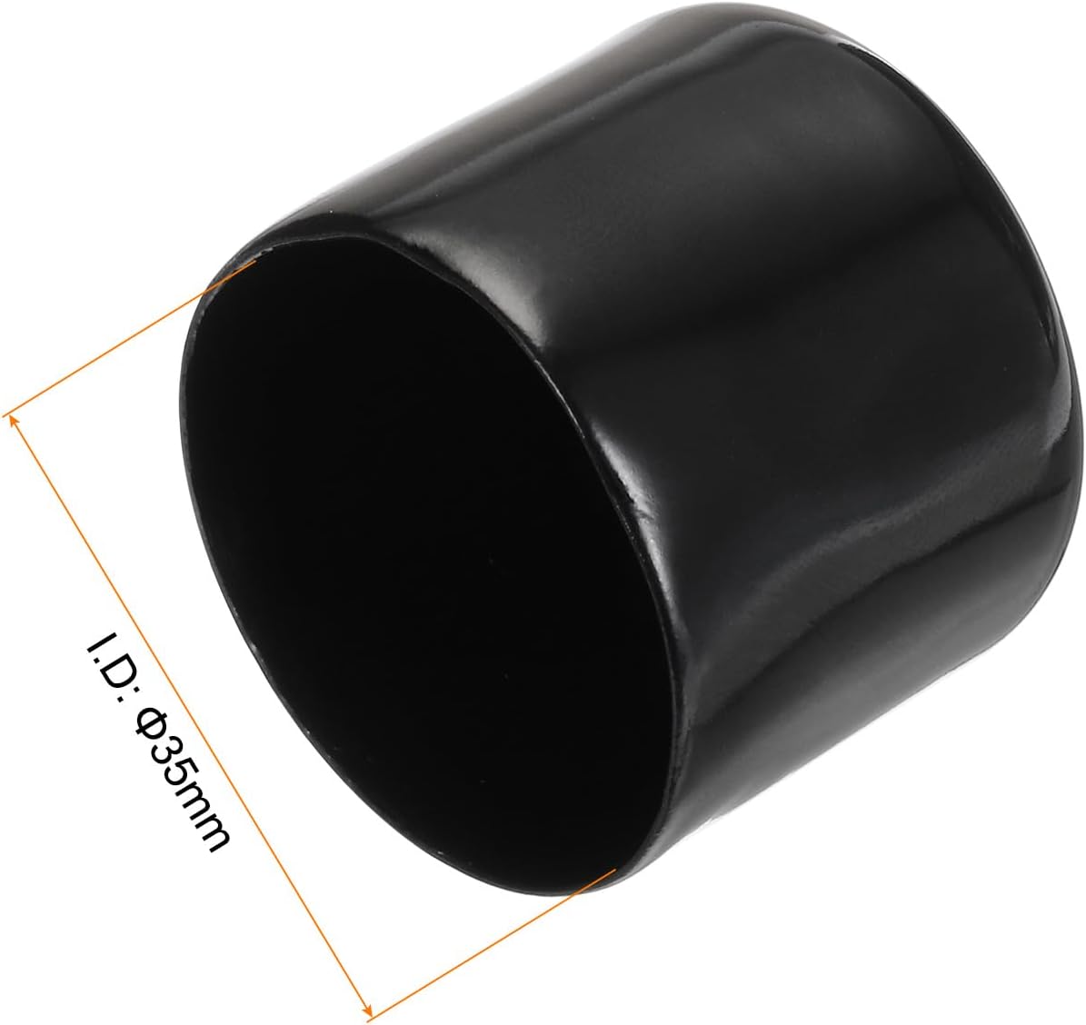 uxcell 20pcs Rubber End Caps 35mm ID Vinyl PVC Round Tube Bolt Cap Cover Screw Thread Protectors Black