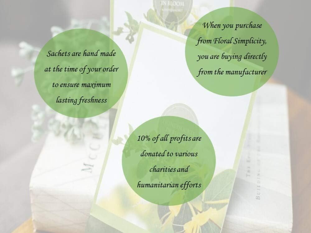 Floral Simplicity Apple Blossom Scented Sachets Pack of 3, Fall & Winter - Long-Lasting Scented Bags, Home Fragrance, Air Freshener & Deodorizer for Closet, Room, Drawer, or Cars, Made in The USA