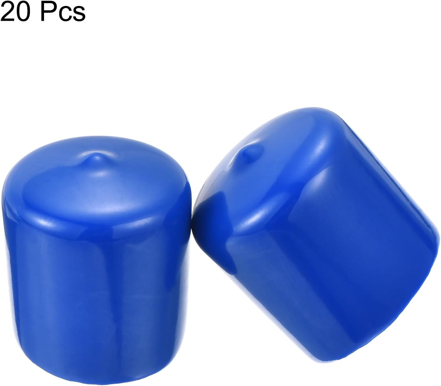 uxcell 20pcs Rubber End Caps 30mm ID Vinyl PVC Round Tube Bolt Cap Cover Screw Thread Protectors Blue
