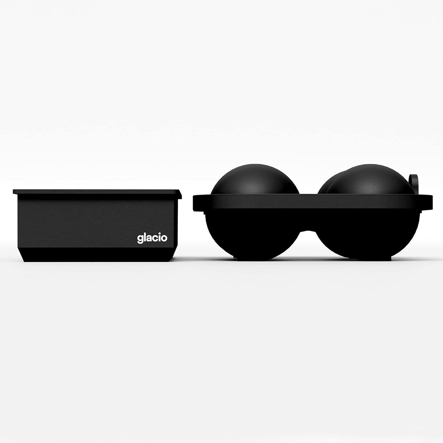 glacio Ball Ice Cube Tray and Big Ice Cube Molds for Whiskey, Slow-Melting, 100% Silicone, No-Plastic, Easy Release, Ideal for Gifting and Elevating Cocktails