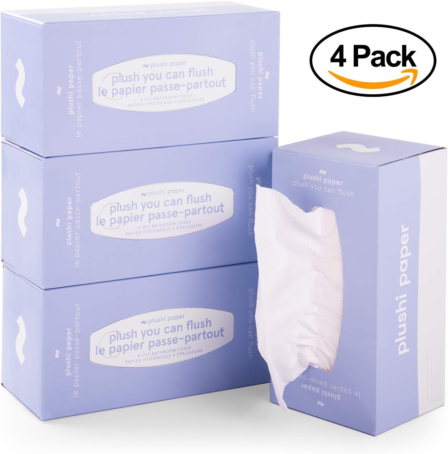 Septic Safe Tube Free 4 Ply Soft Toilet Paper RV Essential and Mom Approved for Travel Trailers Campers Marine Biodegradable 4 Boxes 320 Wipes