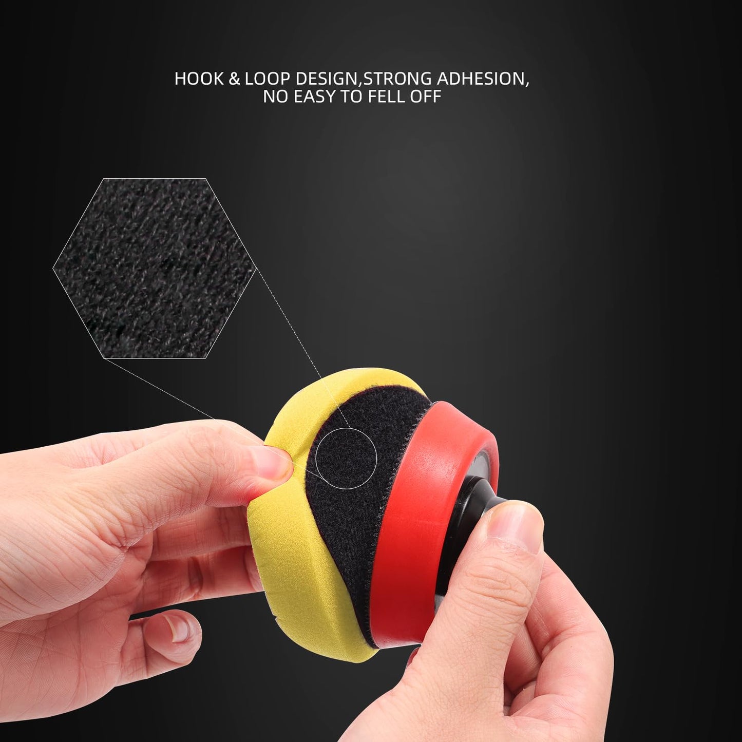 Yellow Medium Cut Pad, Buffing Polishing Pads, SPTA 1Pc 3.5 Inch Face for 3 Inch 80mm Backing Plate Compound Buffing Sponge Pads for Car Buffer Polisher Compounding, Polishing and Waxing - FPTSS3Y