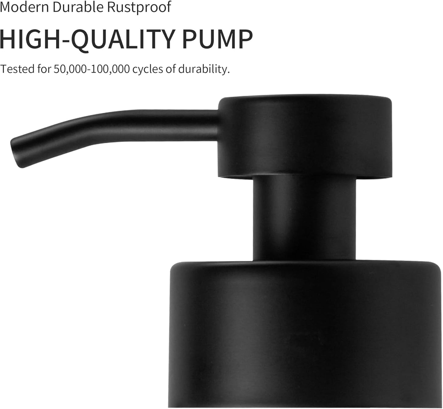 Enra Bathroom Soap Dispenser,12oz Glass Black Soap Dispenser Stainless Steel Liquid Pump,Refillable Hand Lotion Soap Dispenser for Bathroom Kitchen(Black)