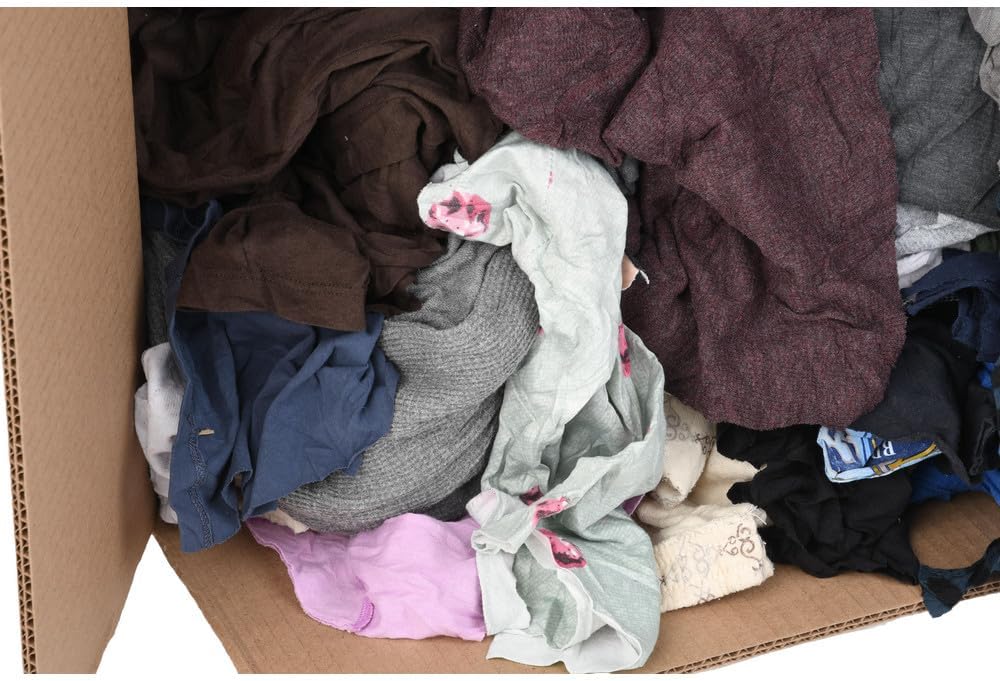 PRO SOURCE Low Lint Reclaimed Cotton Polo Shop Rags, Washable Reusable Disposable (25 lb Box)