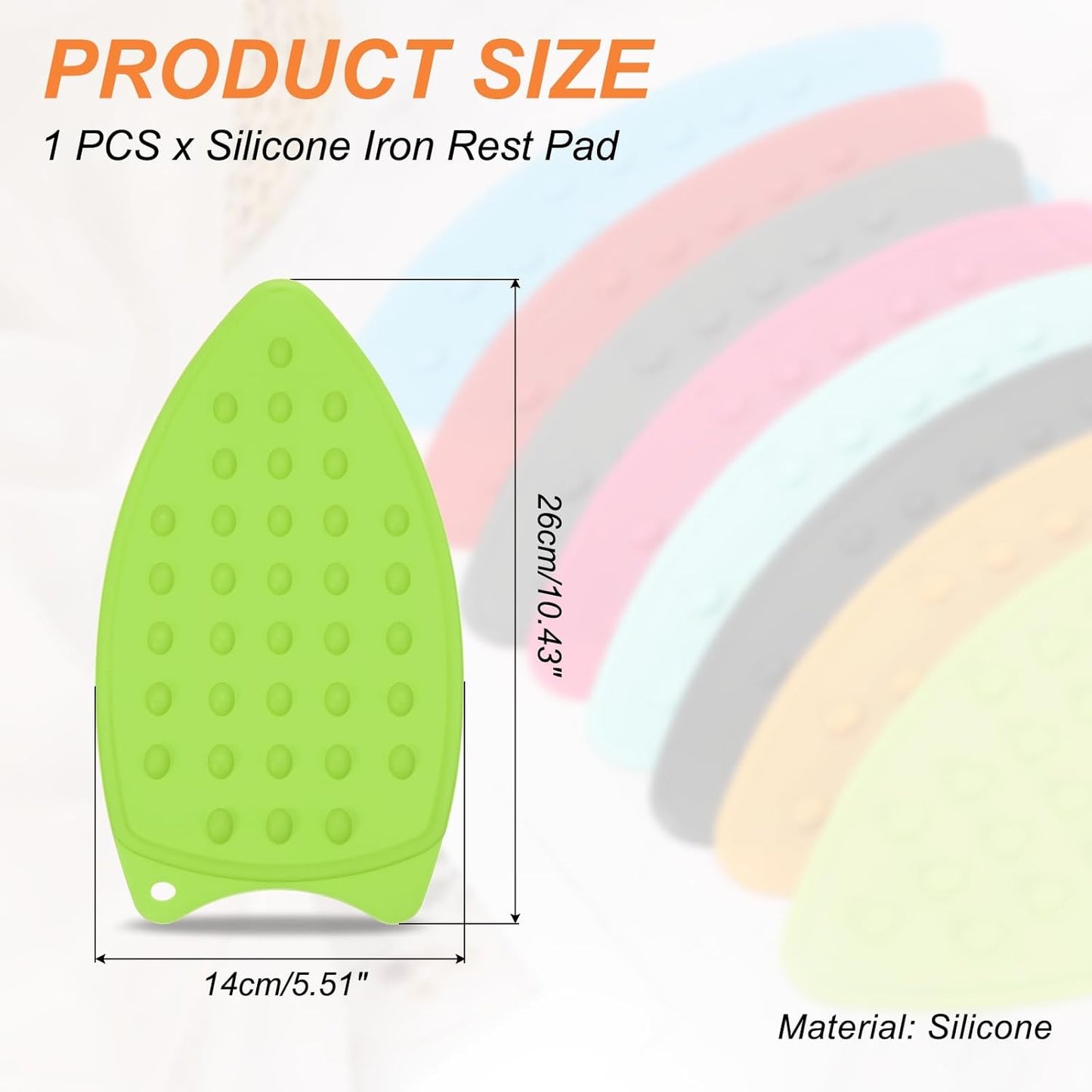 PATIKIL Silicone Iron Rest Pad, Multipurpose Hot Heat Resistant Iron Rest Plate Protective Pad for Ironing Board Hot Resistant Steamer Steam Compact Mat, Green