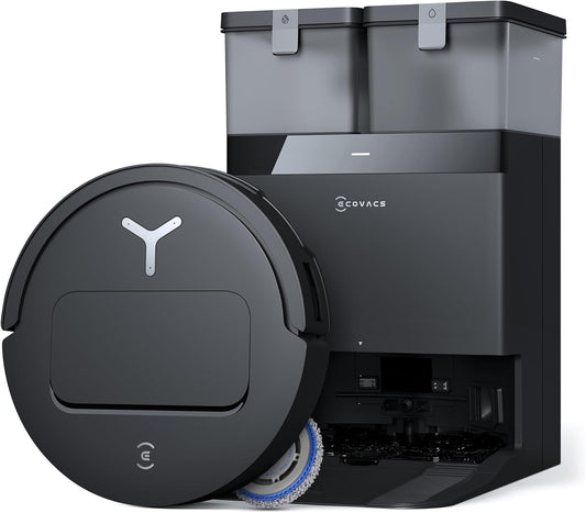 ECOVACS DEEBOT T50 PRO Omni Robot Vacuum and Mop, 3.19” Ultra-Slim, 15,000Pa Suction, ZeroTangle 2.0, TruEdge 2.0, AIVI 3D Obstacle Avoidance, Auto Mop Wash & Dry, Self-Emptying, Ideal for Pet Hair