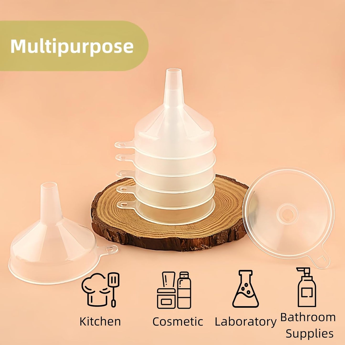 Small Funnels 4 Pack Food Grade Funnel Easily Transfer Liquids Granules Powders Funnels for Kitchen use Filling Bottles Water Bottle Funnel Lotion Essential Oils