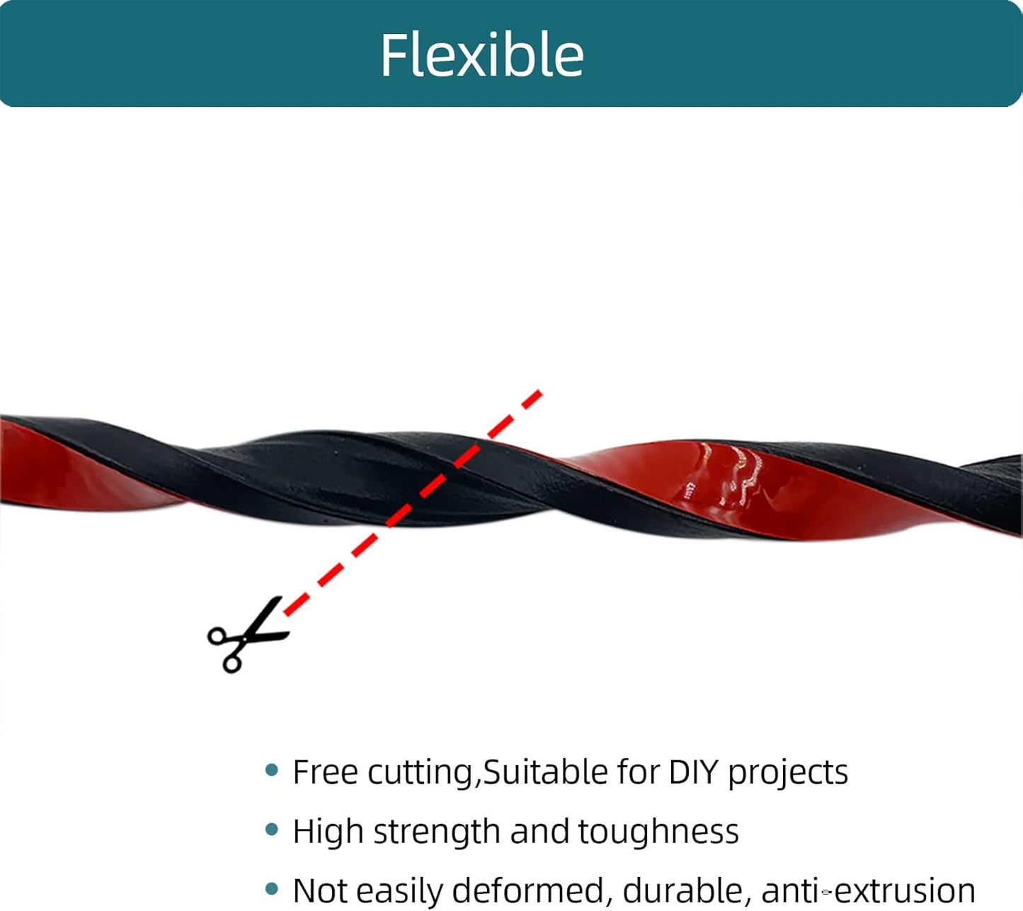 Rectangle Foam Rubber Seal, Self-Adhesive EPDM Foam Rubber Weather Stripping for Boat, Auto, RV, Marine, Garage Doors/Window and More, W:0.5"; H:0.25"; L:26Feet