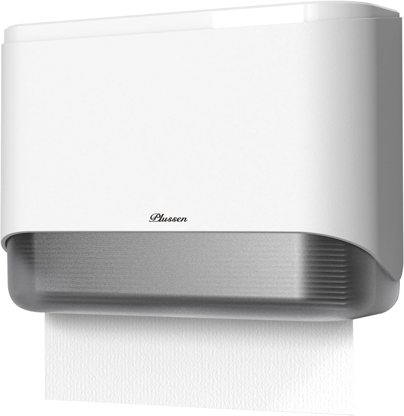 Commercial Paper Towel Dispenser Wall Mount C-Fold Multifold Trifold Hand Towels Dispenser for Bathroom, Two Key Lock Design No-Drilling Adhesive & Screws Included, ABS Built, White-PN6012