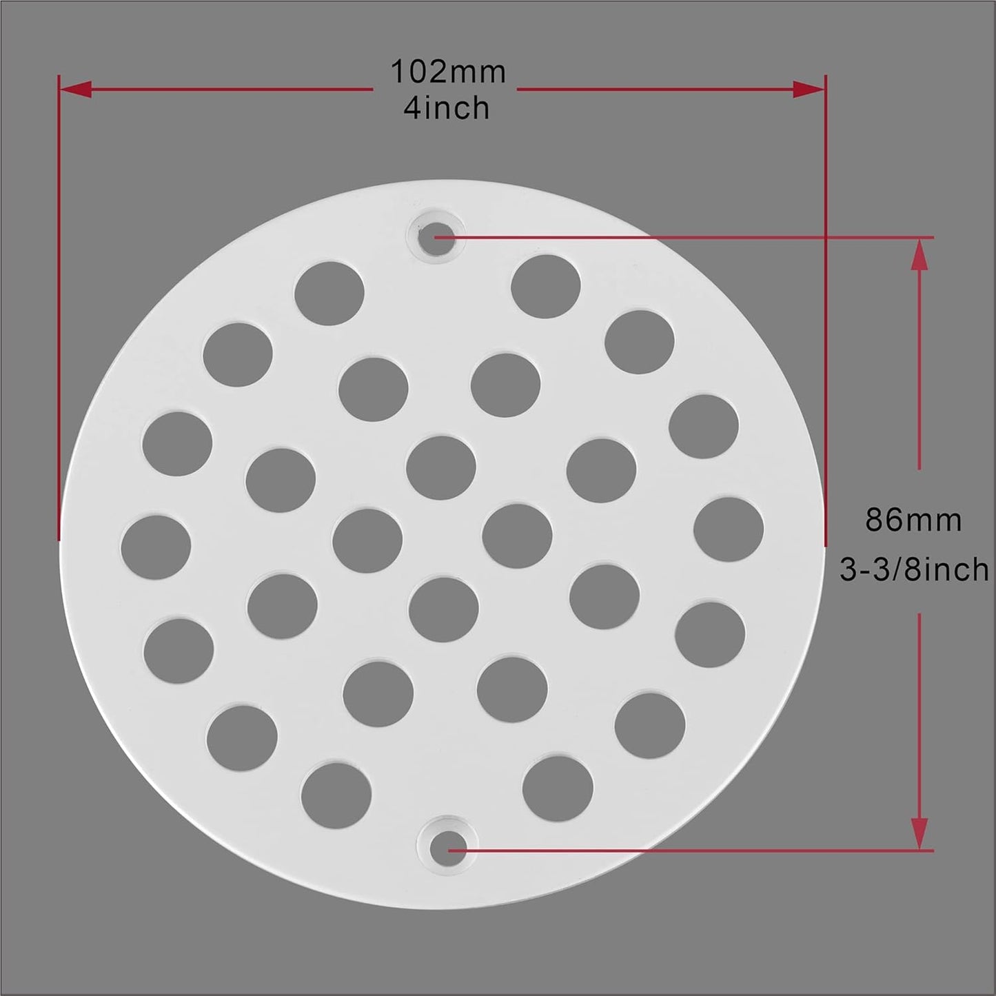 4-Inch Screw-in Shower Strainer Drain Cover Replacement Floor Strainer(White)