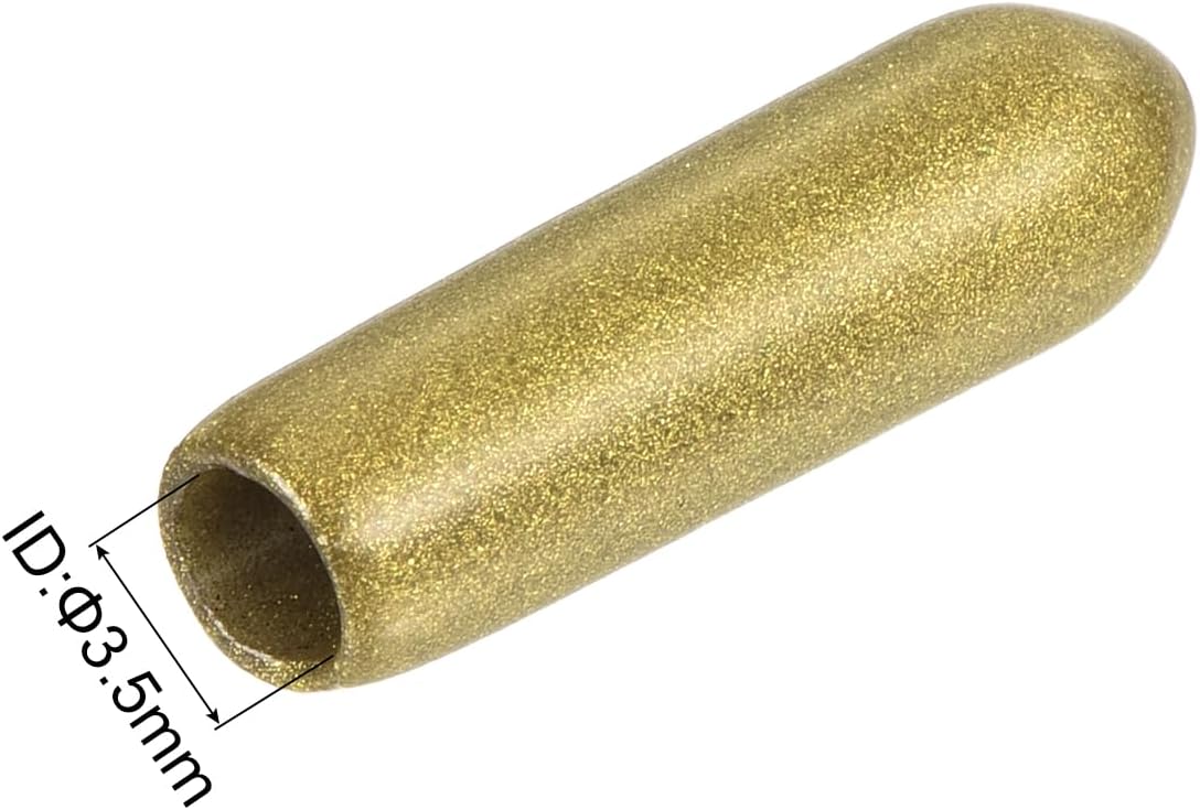 uxcell 20pcs Rubber End Caps 3.5mm ID Vinyl Round Tube Bolt Cap Cover Thread Protectors Gold