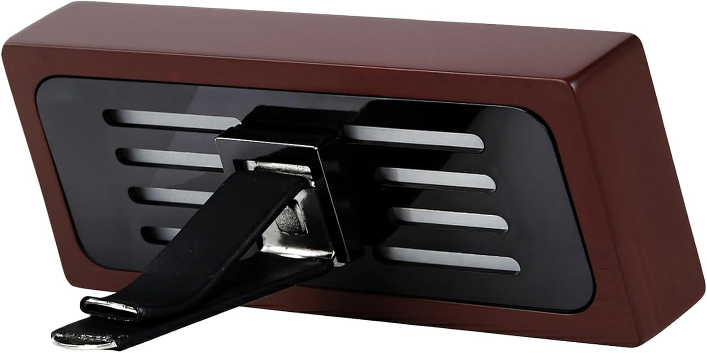 4 Refreshing Scent Bags Wood Car Air Freshener Vent Clip (Darkwood, Amber)- Natural Scent Diffuser for Car, Truck & SUV Premium Essential Oil Starter Kit Gift for Men & Women