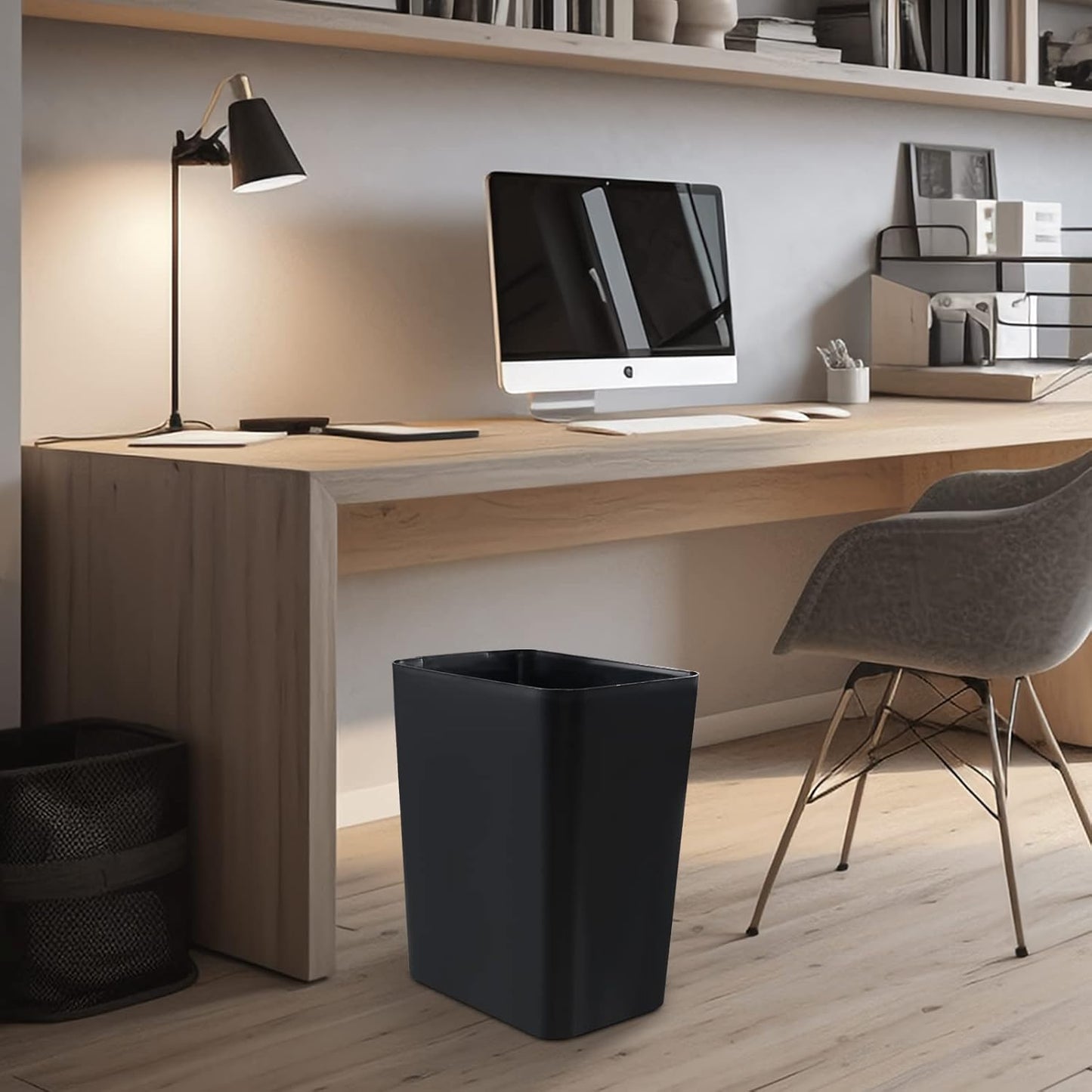 Gainhope 3-Pack 4.5 Gallon Plastic Small Trash Can Wastebasket, Black Garbage Container Bin for Under Desk, Office, Bathroom, Living Room, Classroom