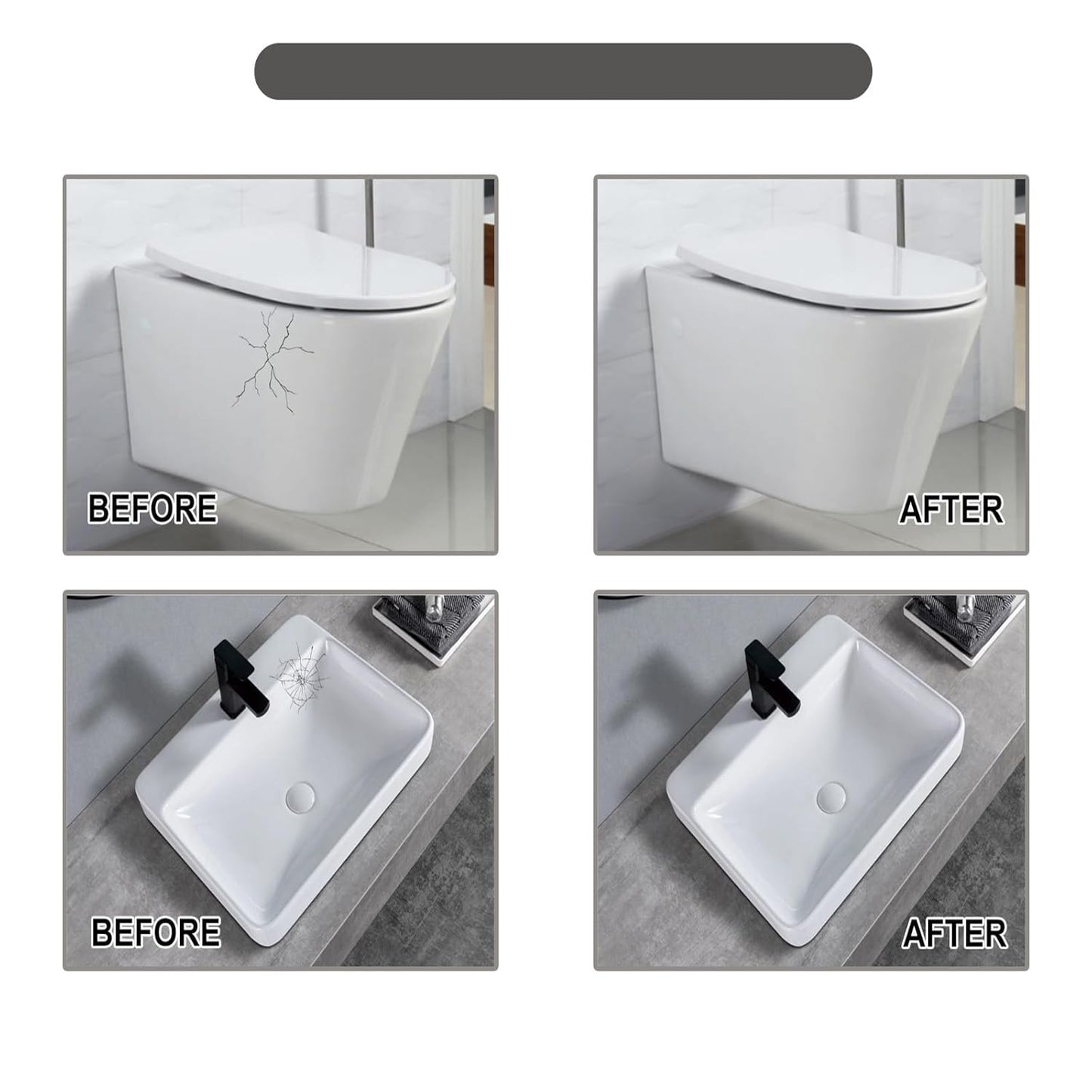 Tile and Ceramic Glaze Repair Paste,Ceramic Tile Crack Repair,Porcelain Sink Repair Kit,Tilegrout Repair,for Bathtub Tilefloors,Sinks, and Toilets (3PC)