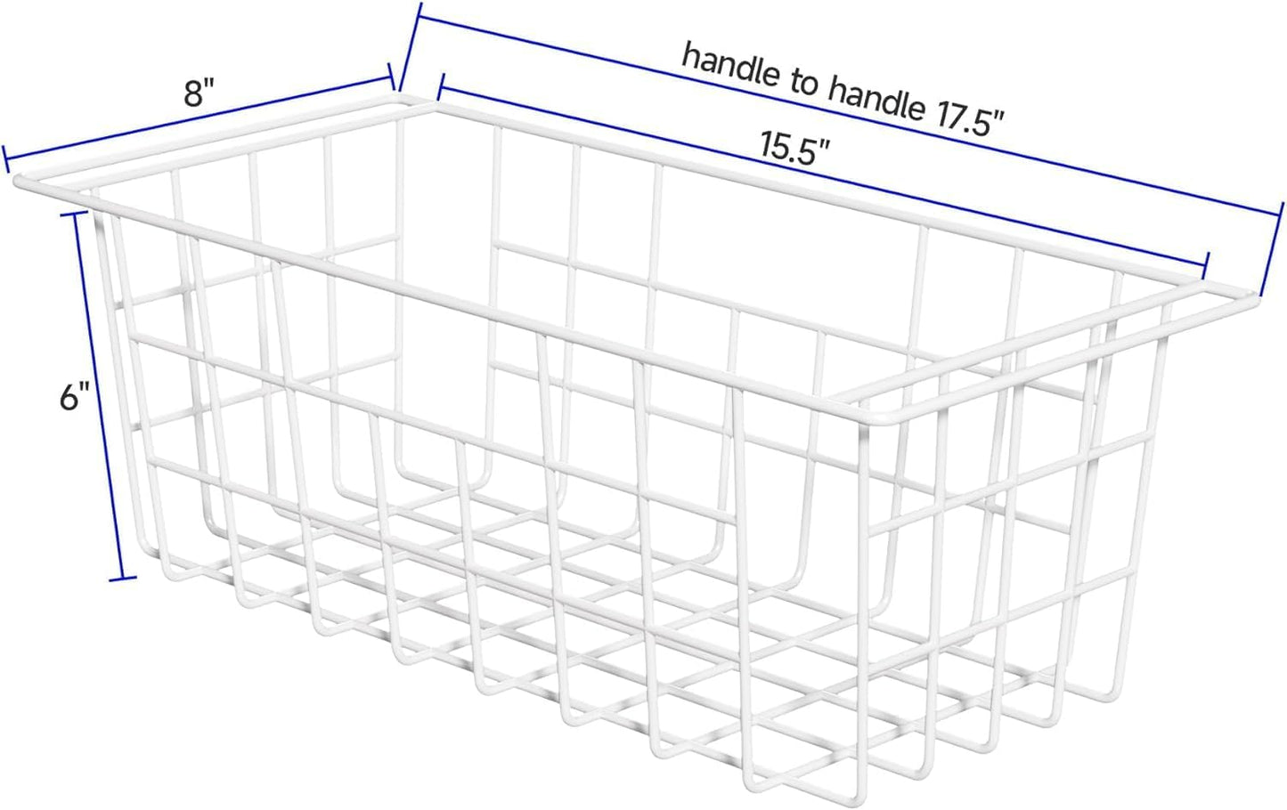 SANNO 17.5in Chest Freezer Basket,Freezer Organizer Bins, Sturdy Metal Wire Freezer Organizer for Home Kitchen