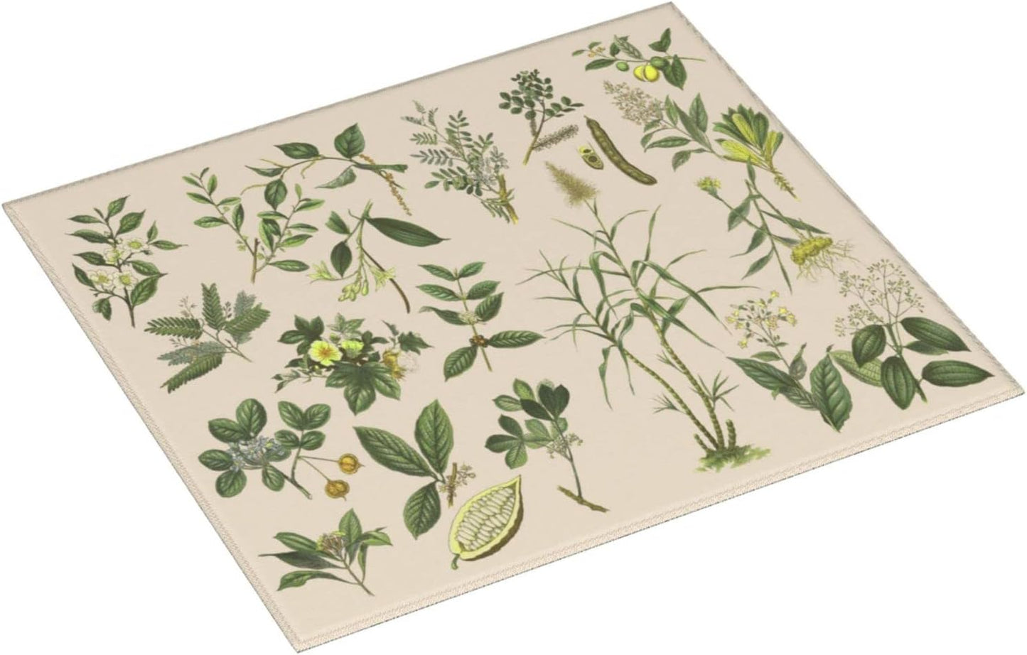 Vintage Plants Herbs Floral Color Microfiber Dish Drying Mat For Kitchen Countertop Absorbent Reversible Drainer Rack Pad 18 X 16 Inch