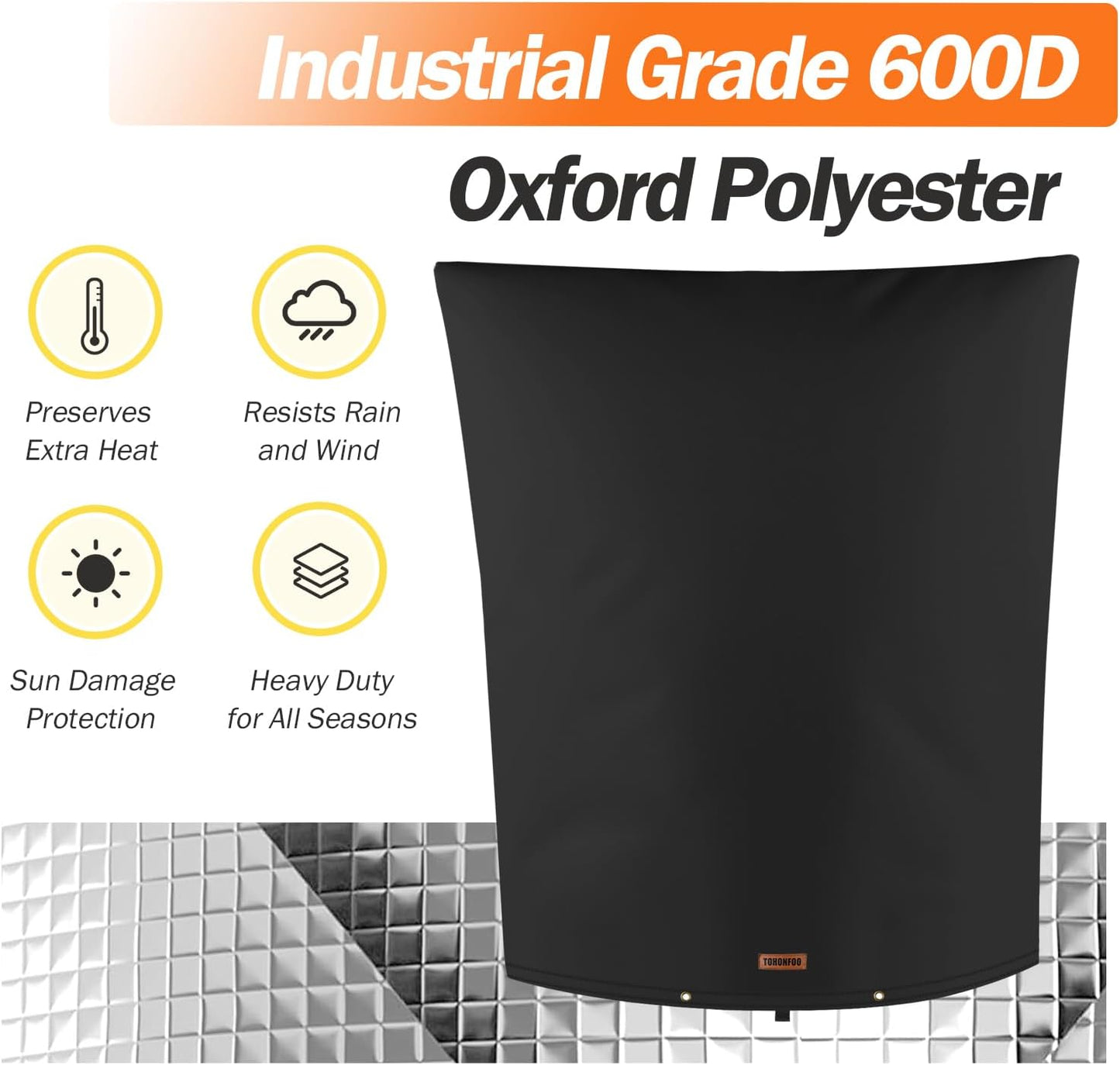 Backflow Preventer Pipe Insulation Cover (5°F) - Irrigation Sprinkler Valve Insulated Pouch - Water Well Pump Cover - Sturdy 5 Layers for Winter Freeze Protection, 24" W x 30" H, Black