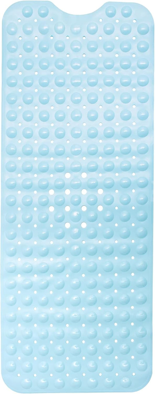 ENKOSI Bath Mat - Large Non Slip Bathtub & Shower Mat - Extra Long 40 x 16 Inch Bathroom Mats for Tub Nonslip Anti Slip Bathmats (40x16 Light Blue 1-Pack)