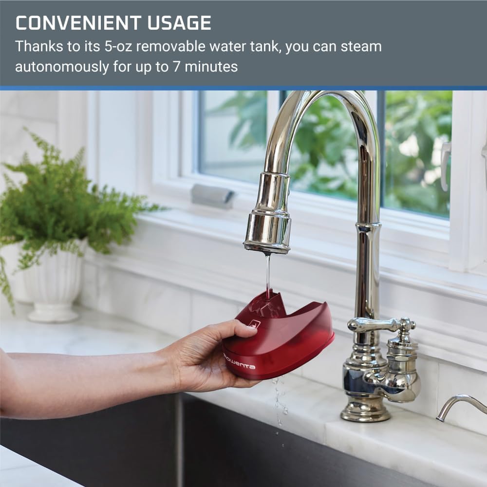 Rowenta, Steamer for Clothes, X-Cel Easy Steam Handheld Steamer, 15 Second Heatup, 5 Ounce Capacity, 1400 Watts, Portable, Travel Must Have, Red Clothes Steamer, DR7112