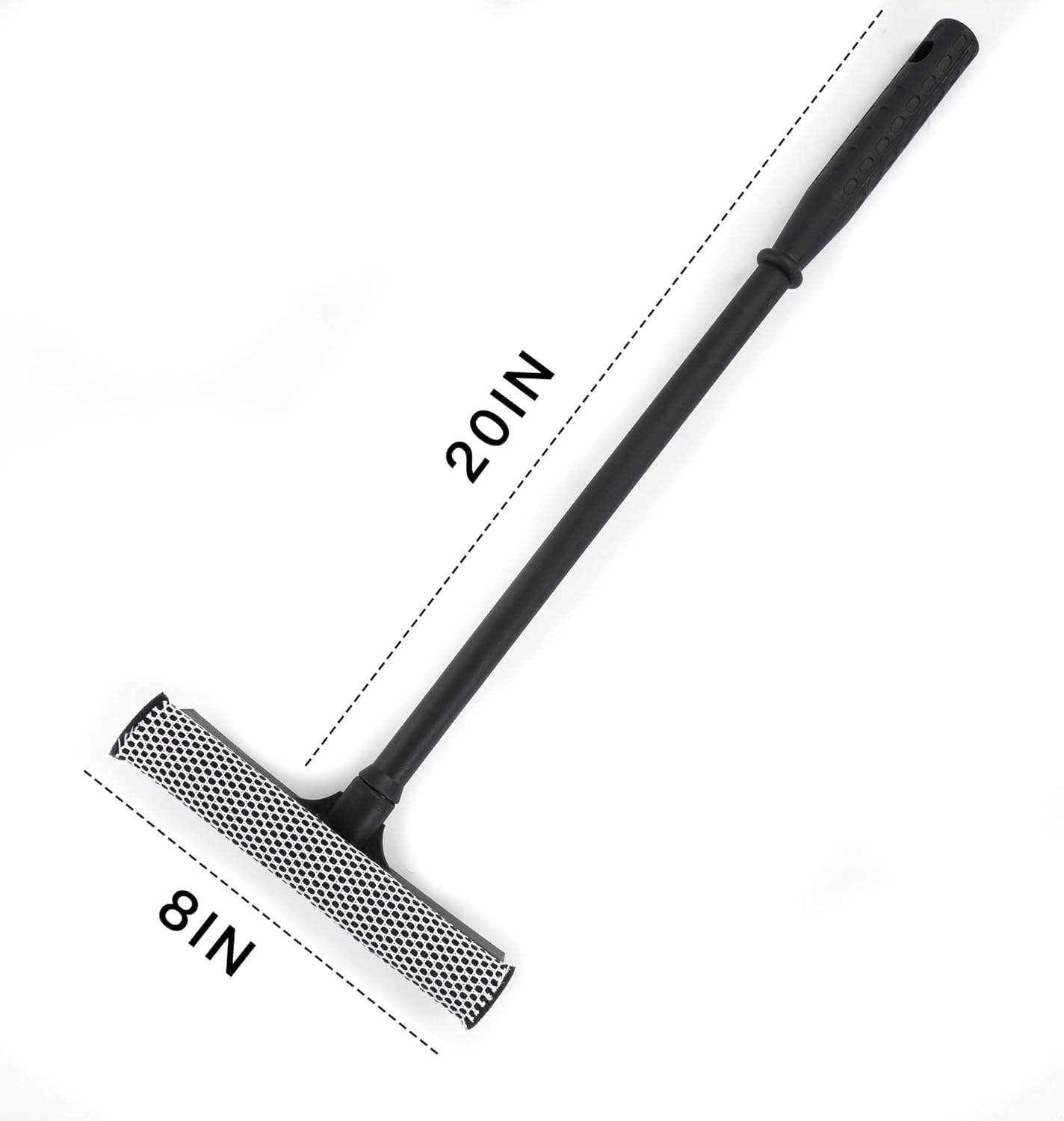 Matthew All Purpose Window Squeegee w/Premium Microfiber Cloth 3Pcs,Car Squeegee Windshield Cleaning Sponge and Rubber Squeegee,2-in-1 Window Cleaner Sponge(8'') and Soft Rubber with Pole 20''(3Pack)