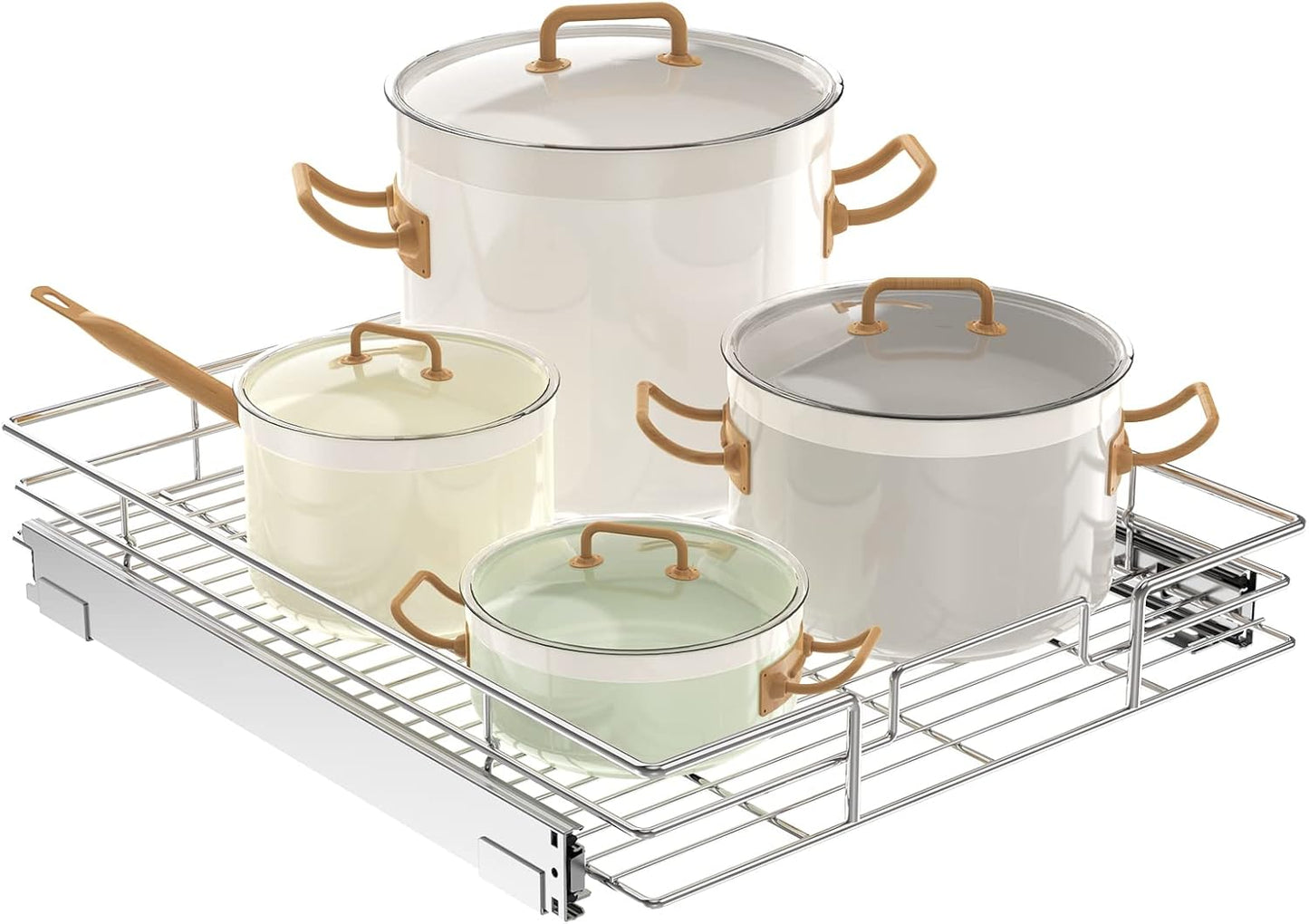 LOVMOR Pull Out Cabinet Organizer 20"W x 21"D, Kitchen Cabinet Pull Out Shelves Slide Out Storage…