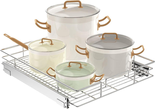 LOVMOR Pull Out Cabinet Organizer 22½" W x 21½" D, Kitchen Cabinet Pull Out Shelves Slide Out Storage
