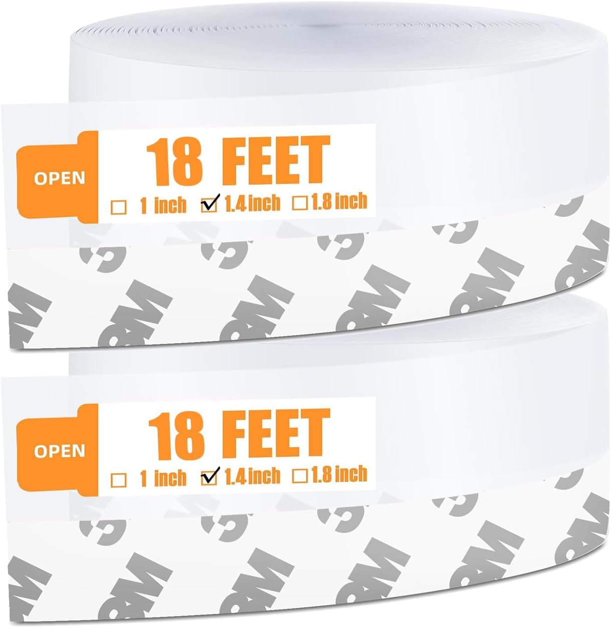 Bruiefpap 36 Ft Silicone Door Weather Stripping, Self-Adhesive Door Seal Strip Tape, Transparent, 35mm, 1.4 inches Wide, 36 Feet Long