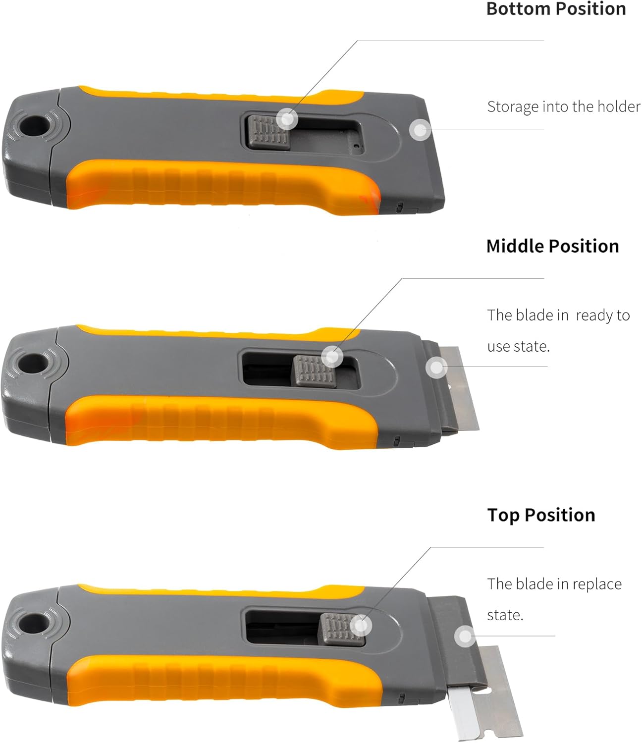 Razor Blade Scraper Tool with 15pcs Extra Blades, Cleaning Razor Scraper for Glass, Glass Top Stove Scraper for Oven Door, Cooktop Scraper, Glass Scraper Cleaning Paint from Glass (Gray)