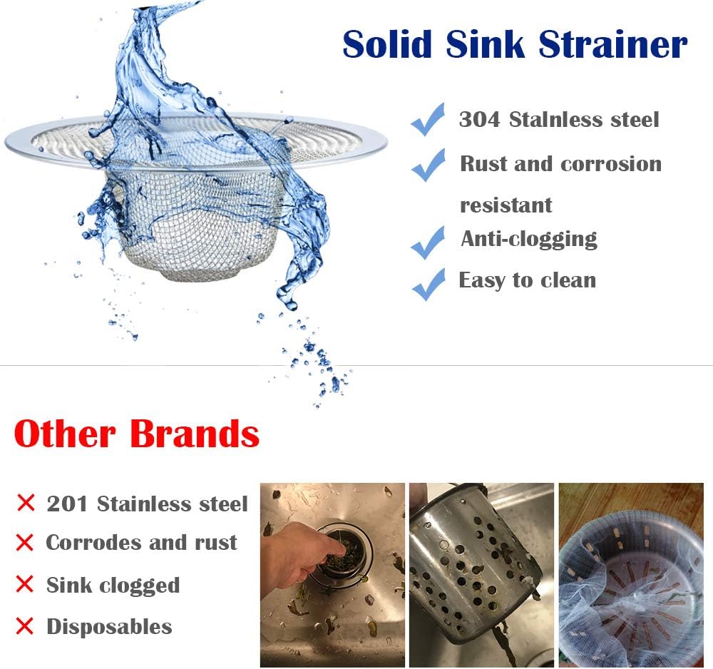 40 pcs Heavy Duty Stainless Steel Slop Basket Filter Trap, 2.75" Top / 1" Mesh Metal Sink Strainer,Perfect for Kitchen Sink/Bathroom Bathtub Wash Basin Floor Drain Balcony Drain Hole RV Sink