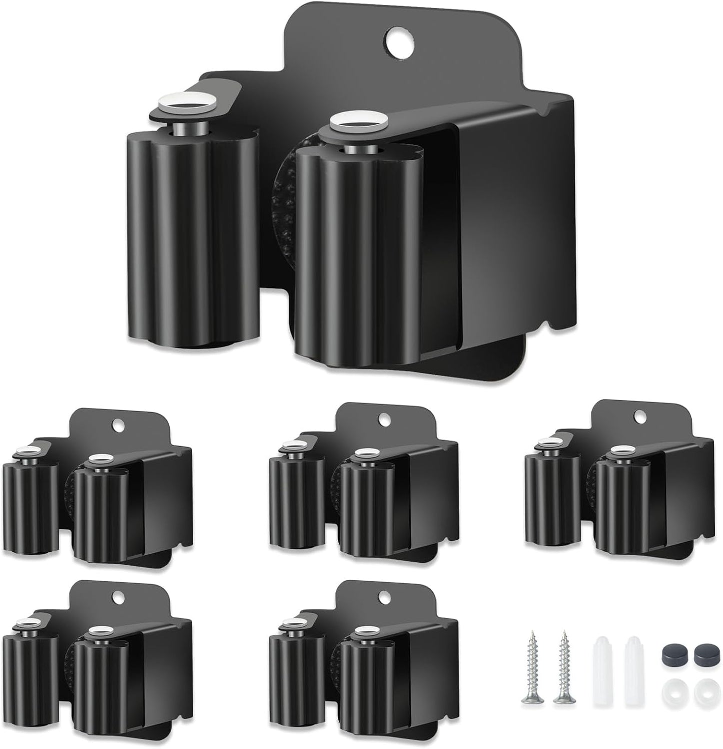 8 PCS Broom Holder Wall Mount, Upgraded Heavy Duty Mop and Broom Holder Wall Mount, Stainless Steel Broom Hanger Mop Holder Rack for Kitchen Laundry Garden Tool Organizer