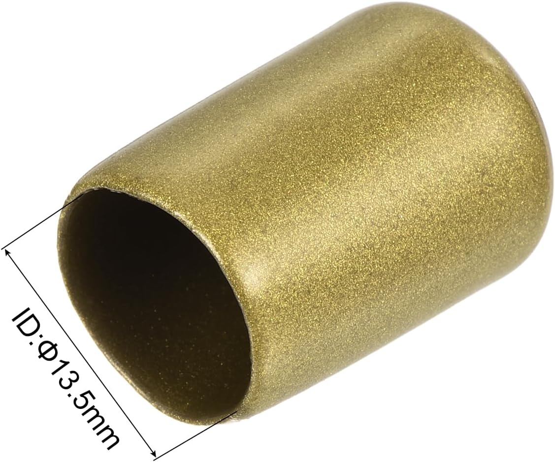 uxcell 20pcs Rubber End Caps 13.5mm ID Vinyl Round Tube Bolt Cap Cover Thread Protectors Gold
