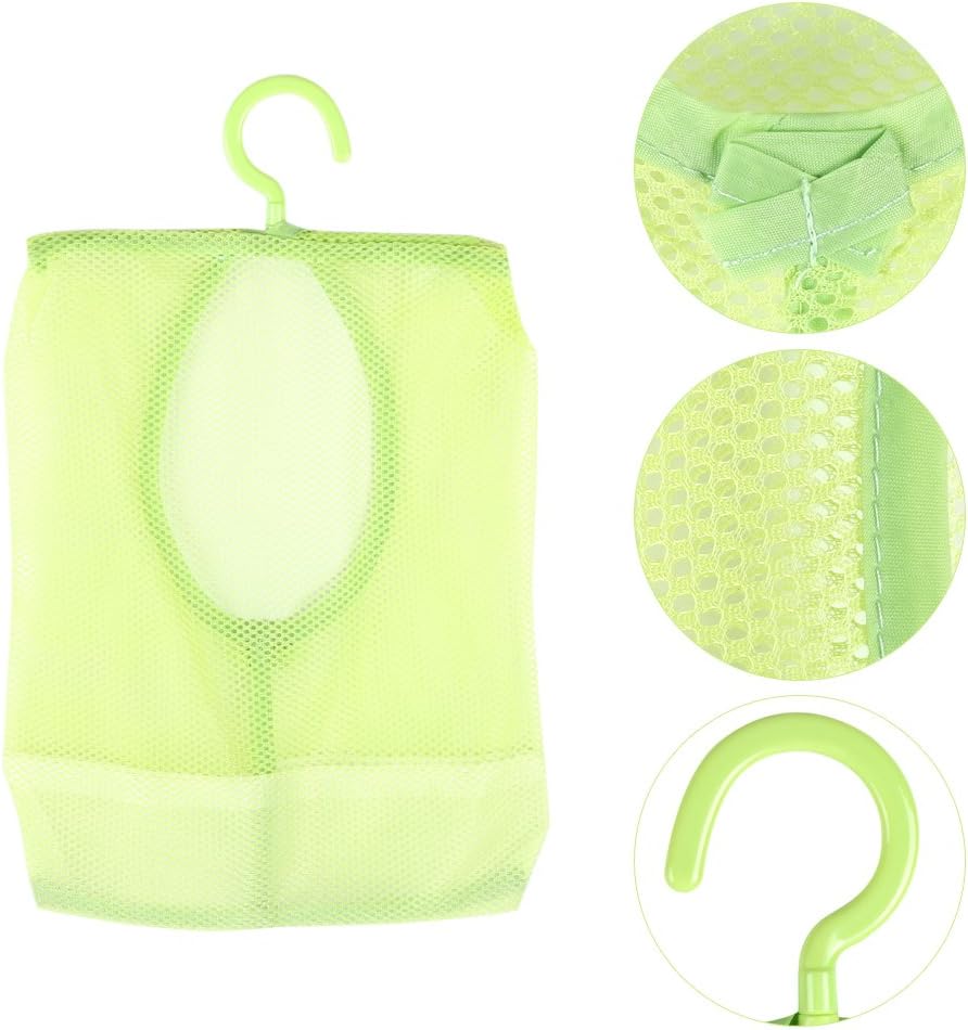 Clothespin Bag, Multi Purpose Hanging Mesh Storage Bag Clothespin Bag with Hanger for Socks Stockings Bra Underwear Bathroom(Green)