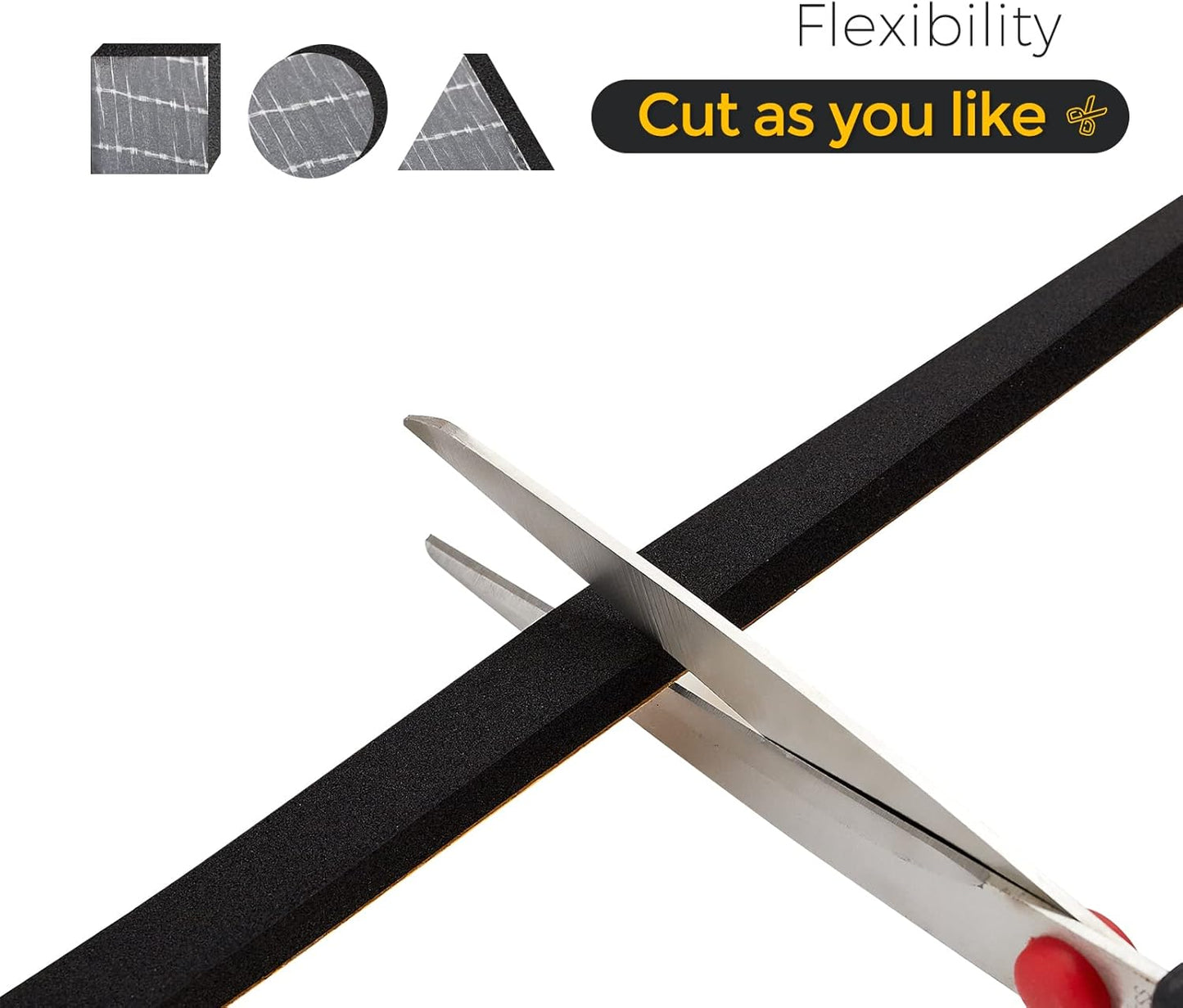 50 Feet Weather Stripping Door Seal, 1/2" Wide X 1/8" Thick Door Seal Strip High Density Foam Tape Adhesive Strip for Door Soundproofing,Window Insulation (1/2" x 1/8" x 50FT,Black)