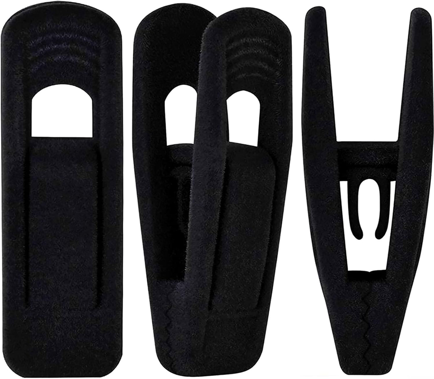 Black Velvet Hanger Clips (60-Pack), Strong Finger Clips for Velvet Hangers, Skirt Hanger Clips Fit for Flocking Hangers