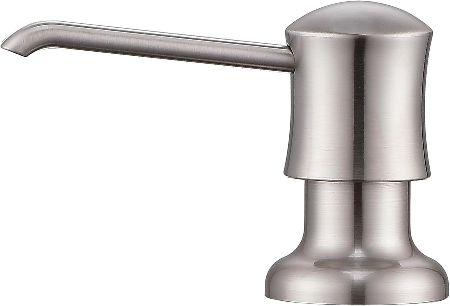 Soap Dispenser for Kitchen Sink Brushed Nickel, Built-in and Refill-from-Top Design with Liquid Hand & Dish Soap Bottle
