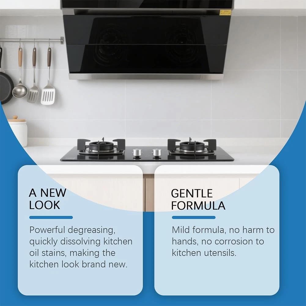 Oven cleaner Kitchen,Heavy Oil Cleaner, 2025 Upgrade Multipurpose Grease Remover, Durable Stain Cleaning Agent for Kitchen Surfaces, Portable Degreasing Spray 500ML