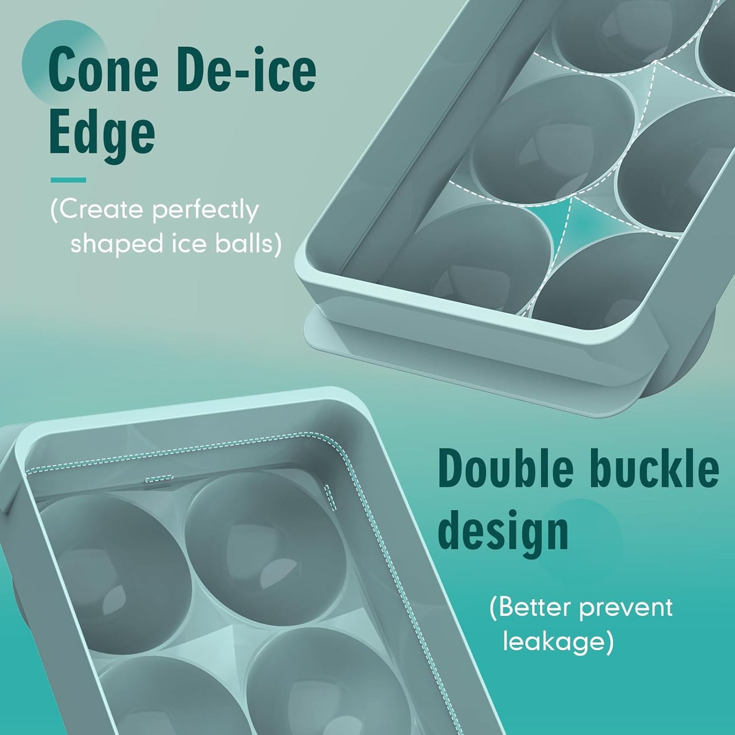 WIBIMEN Large Ice Cube Molds, Big Round Whiskey Ice Cube Trays for Freezer, Easy to Fill & Release, Whiskey Bourbon Cocktail(1.9In*6 Balls- Blue/1 Pack)