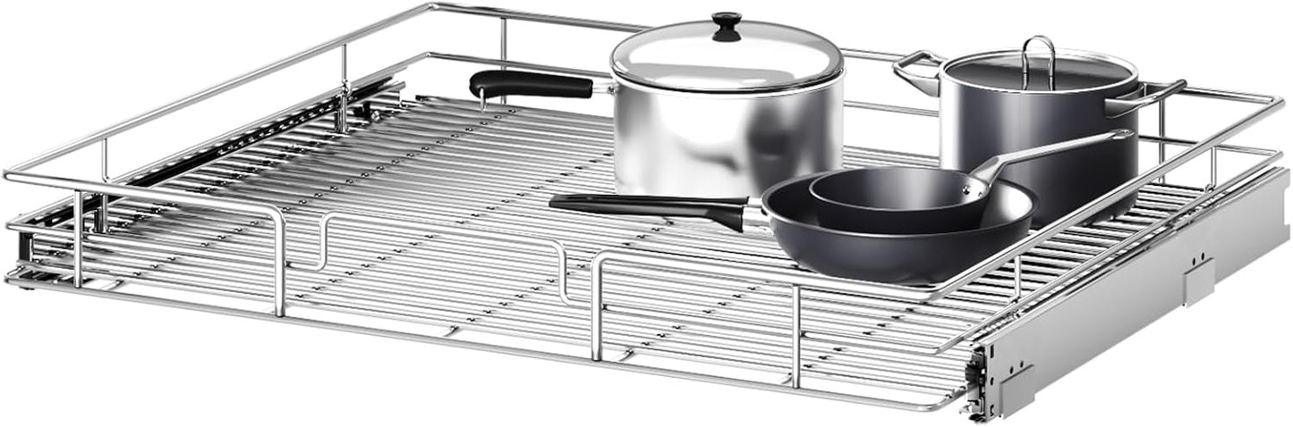 Pull Out Cabinet Organizer 25½" W x 21½" D, Heavy Duty Cabinet Pull Out Shelves, Slide Out Drawers Organization for Kitchen Cabinets Bathroom