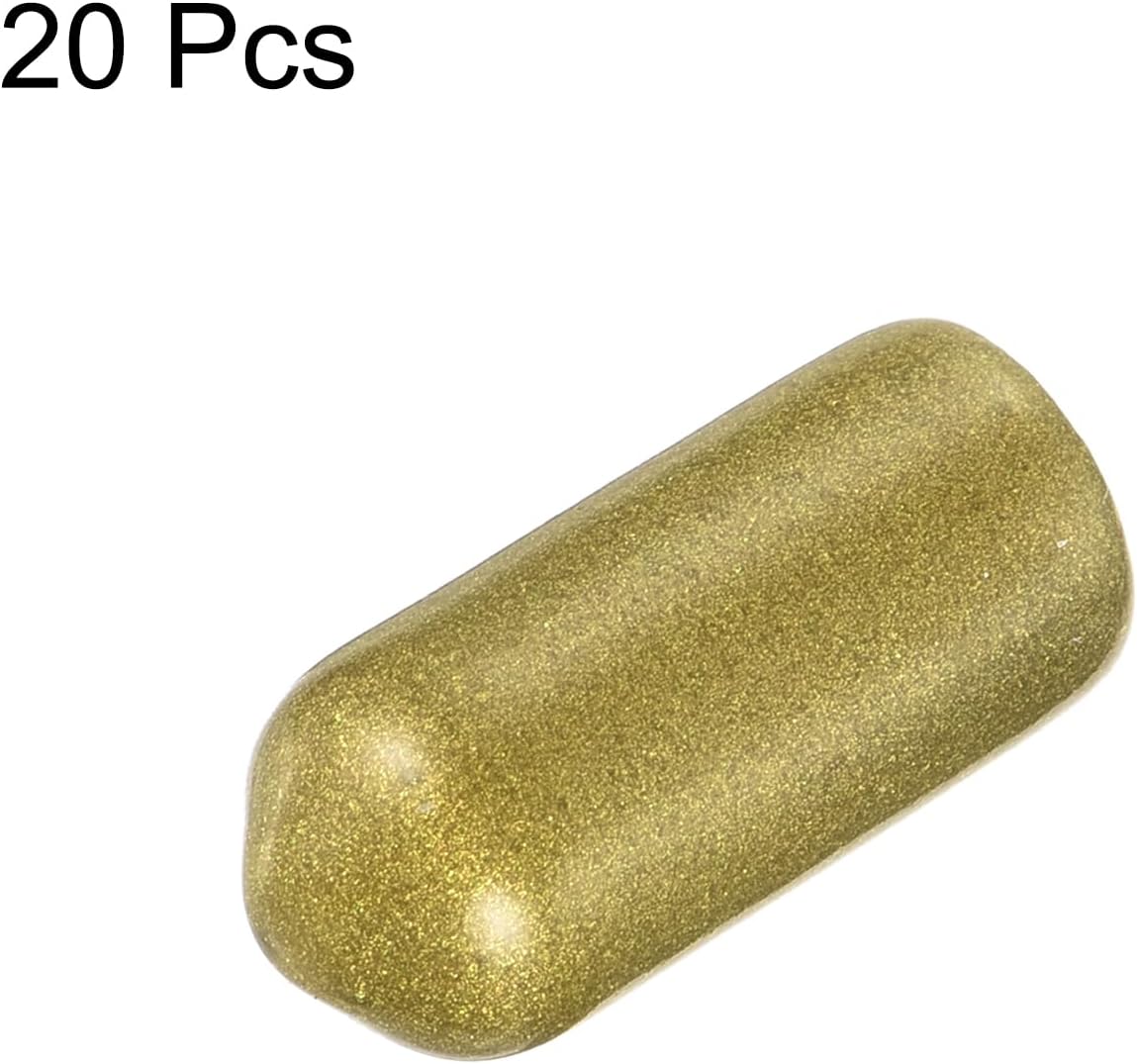 uxcell 20pcs Rubber End Caps 6.5mm ID Vinyl Round Tube Bolt Cap Cover Thread Protectors Gold