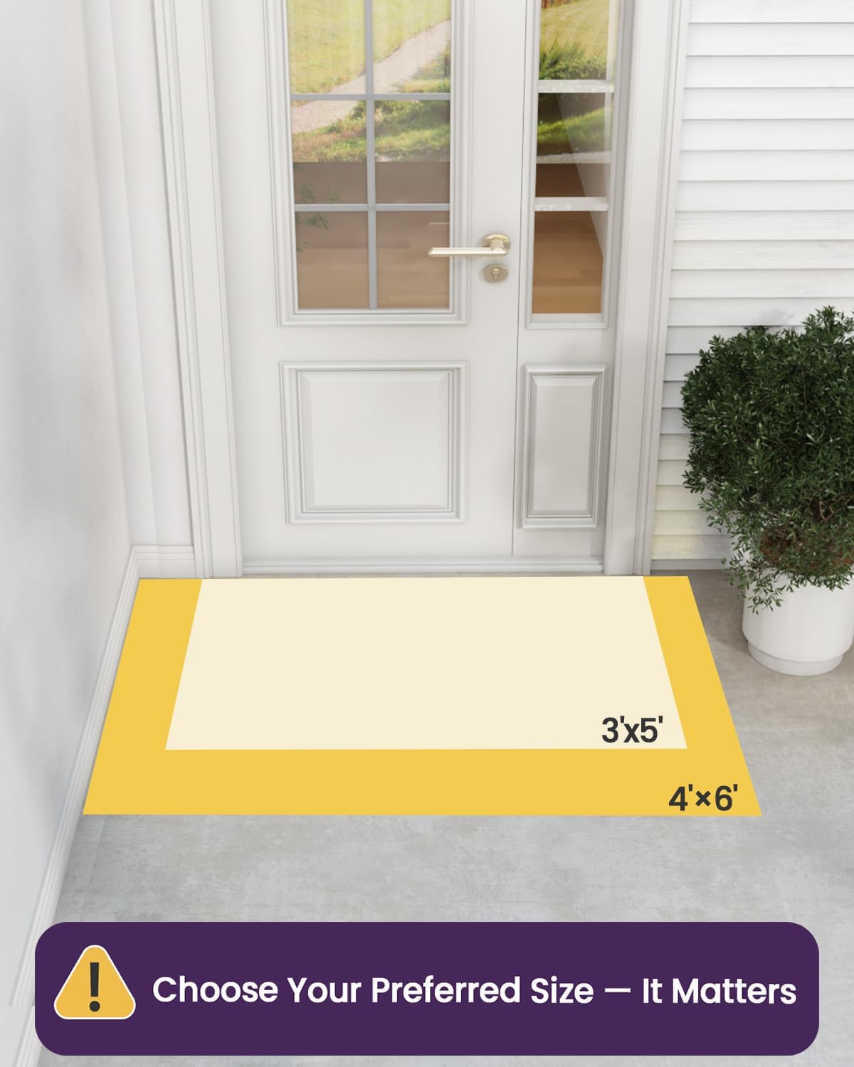 DEXI Front Door Mat Outside Entrance, Heavy Duty Non Slip Low Profile Doormat for Entryway, Trap Dirt and Moisture Welcome Mats, Easy Clean, Patio, Garage, 6x4, Blue