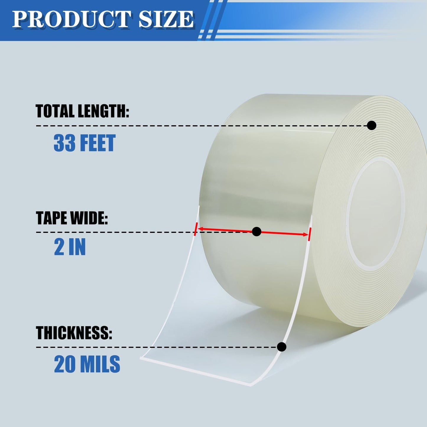 Window Weather Sealing Tape 2 in x 33 FT Weather Stripping Weatherproof Draft Stopper Clear Window Insulation Tape for Doors Windows Garages RVs Energy Saving Kit