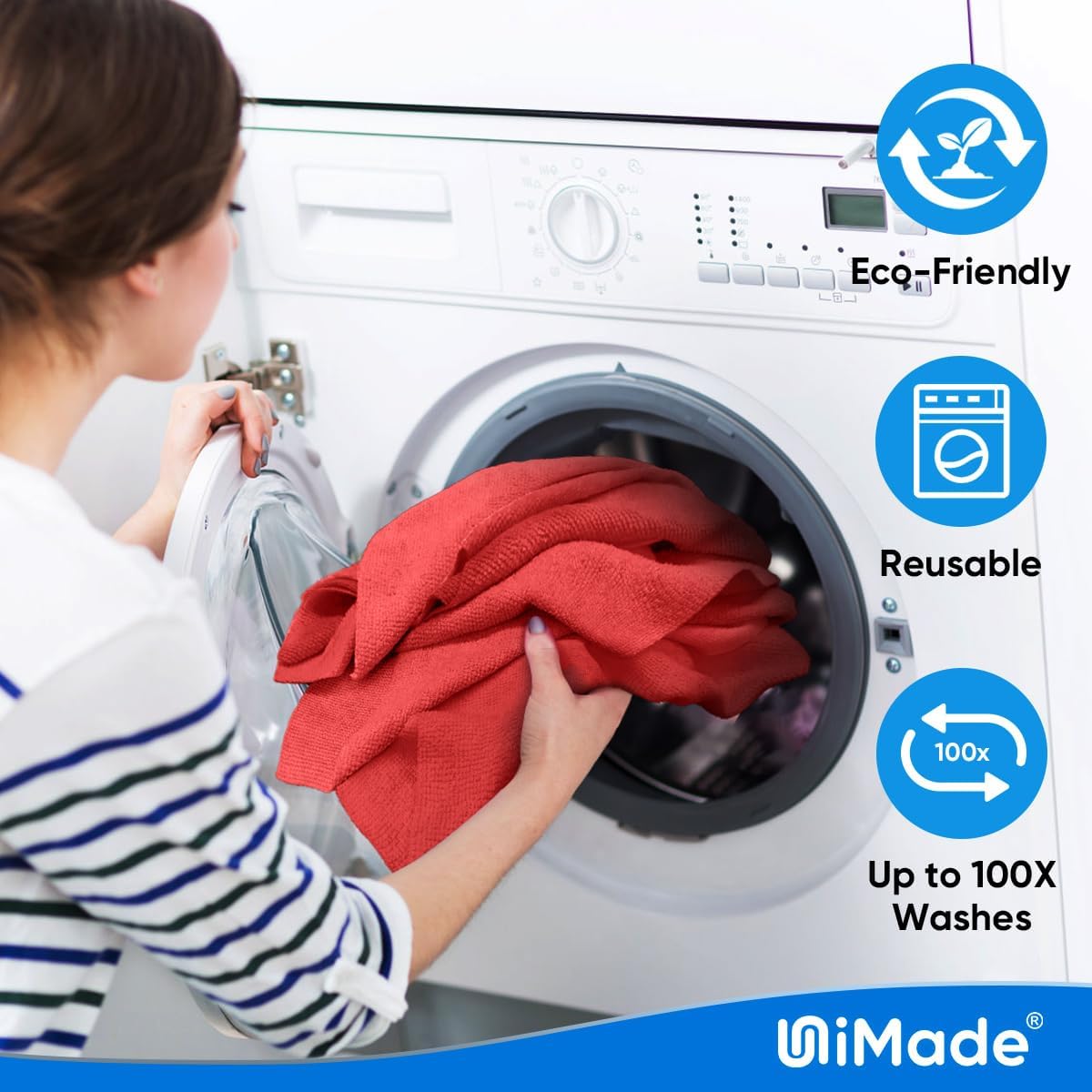 Shop Towel Rag, 200 Pack Reusable Rags Bulk Microfiber Cleaning Cloth Lint Free Towels for Car Kitchen Automotive Bar Mechanic Restaurant Garage, 11.5"x 11.5", Red