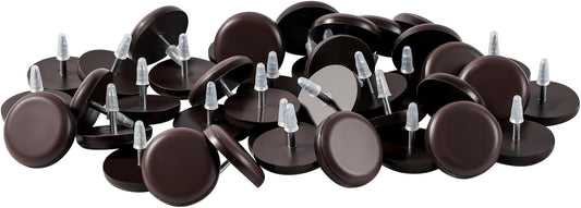Furniture Glides Sliders-Furnigear PTFE (Teflon) Chair Leg Movers Sliders for Carpet and Hardwood Surface - Move Your Furniture Easy & Safely - Best Floor Protector (1 inch/Nail, Brown-40pack)