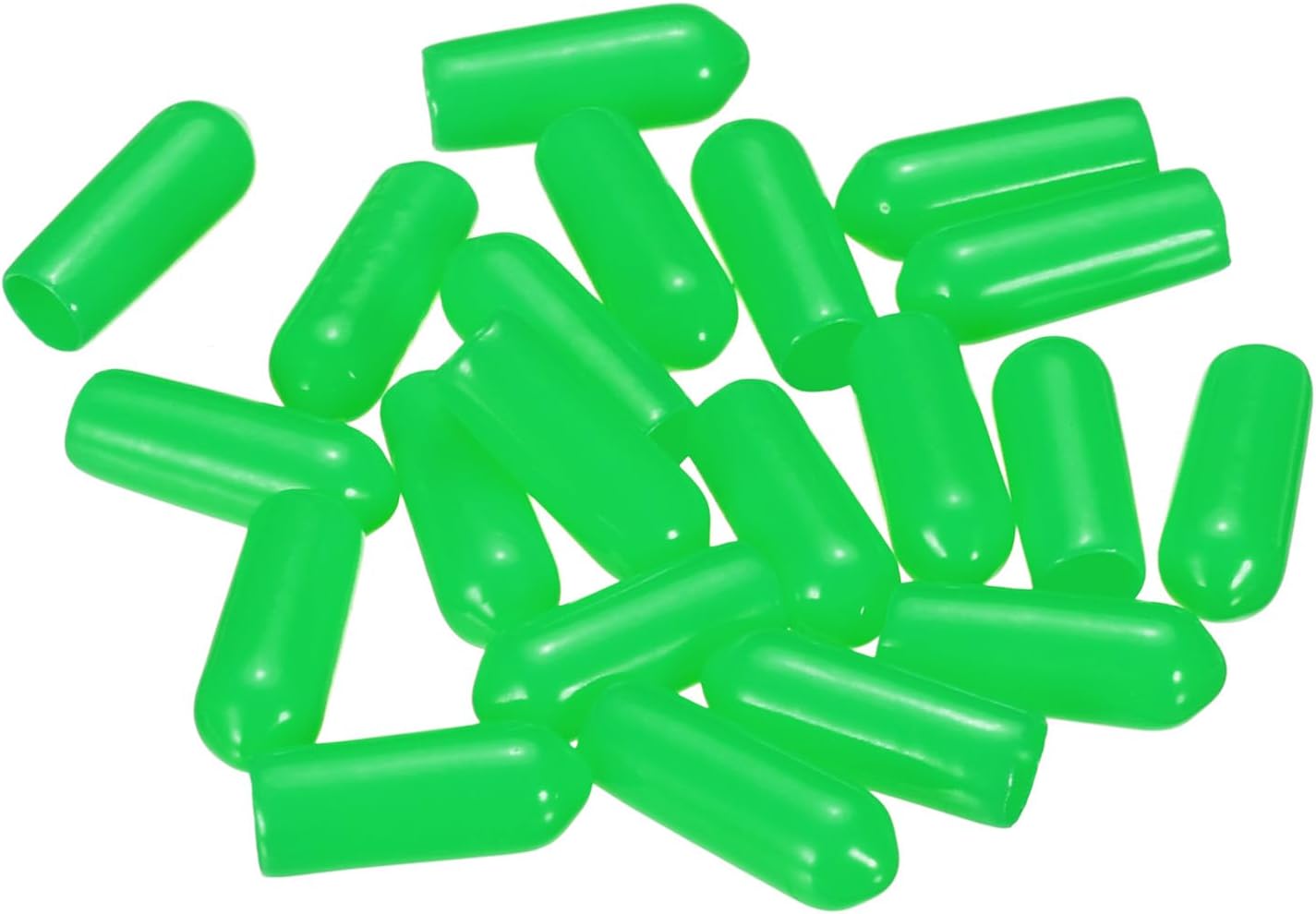 uxcell 20pcs Rubber End Caps 5mm(3/16") ID Vinyl PVC Round Tube Bolt Cap Cover Screw Thread Protectors Green