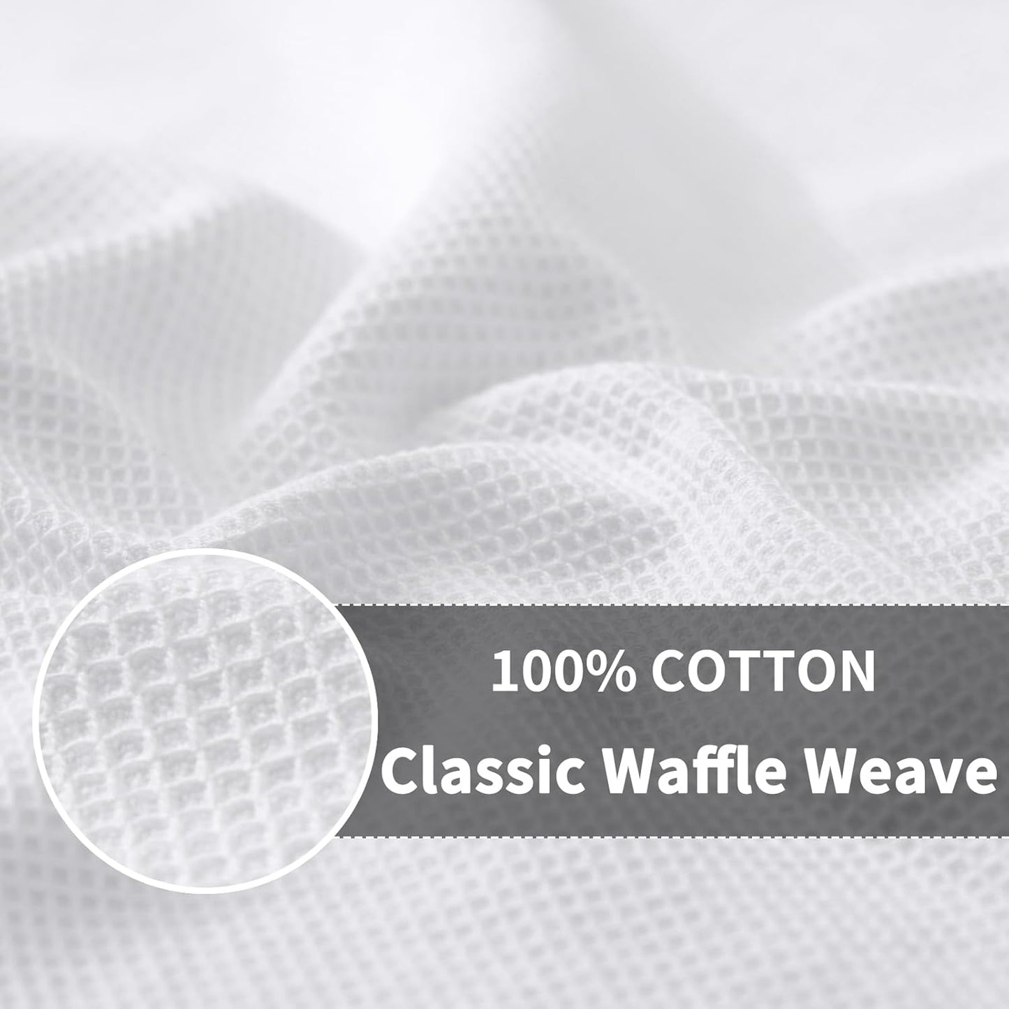 Homaxy 100% Cotton Waffle Weave Dish Cloths - 8 Pack Soft and Absorbent Dish Towels - 12 x 12 Inches Quick Dry Dish Rags - White