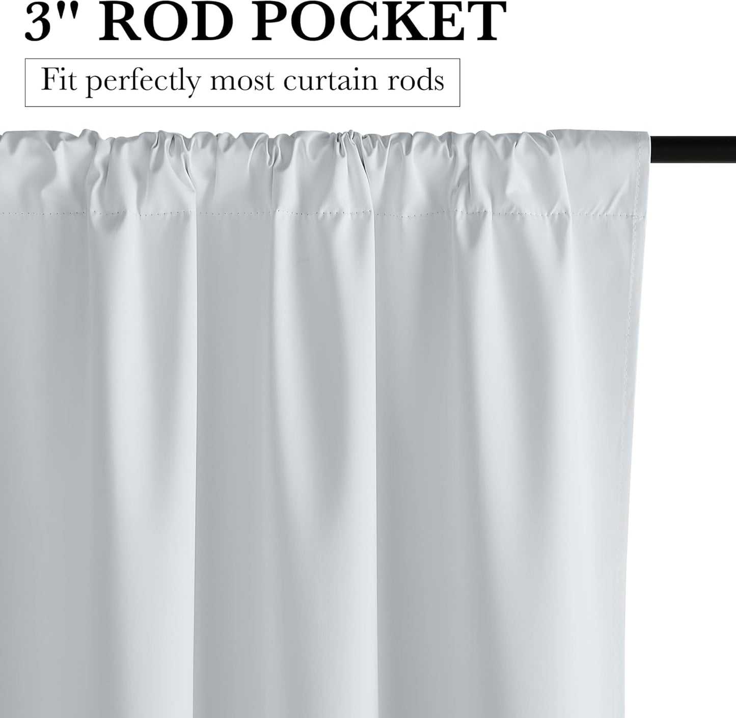 RYB HOME Mini Small 100% Blackout Curtains for Kitchen, Energy Saving Heat Blocking Half Window Curtains Drapes for Bathroom RV Car, Wide 29 x Long 30 inches, White, 2 Pcs