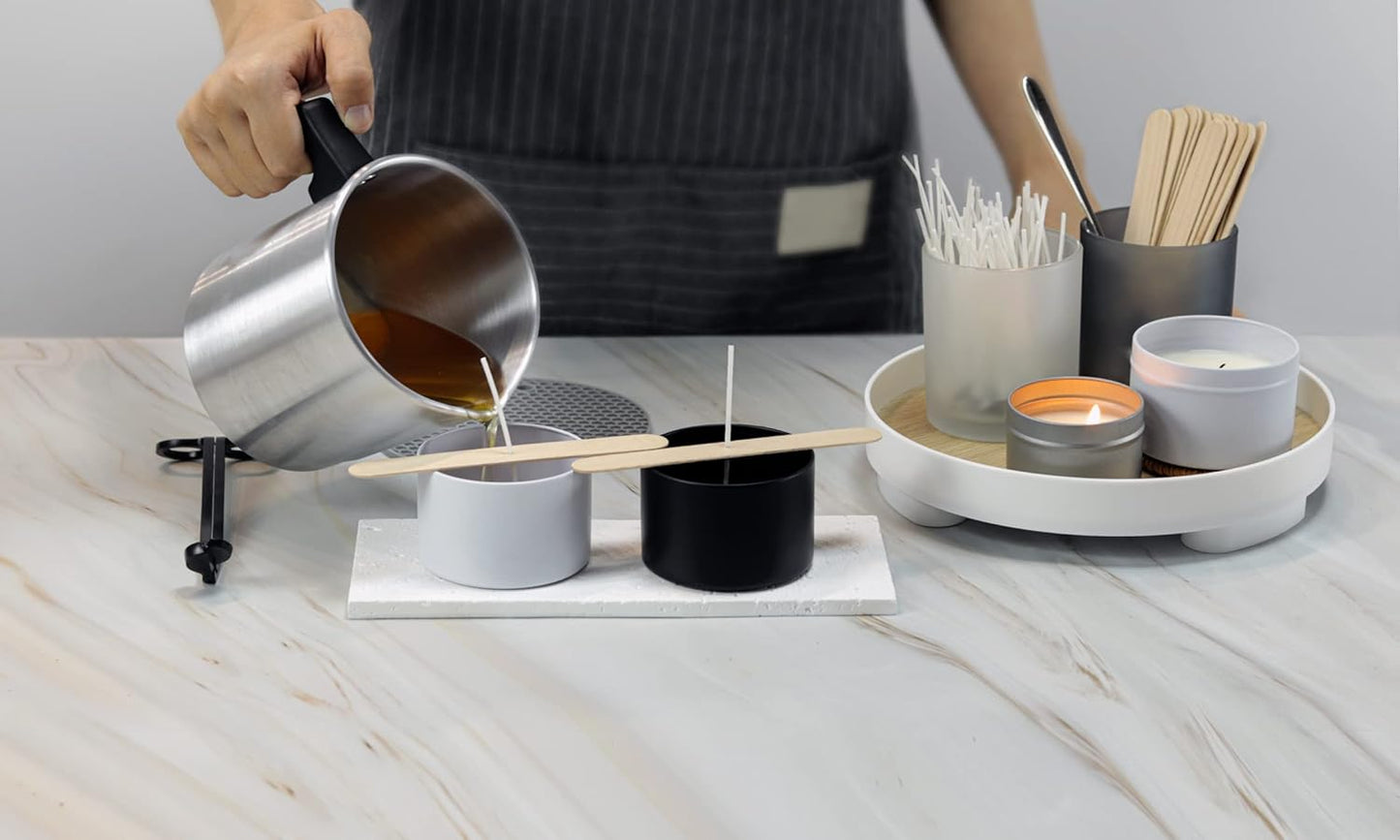 Candle Tins with Lids, 3 Wicks Candle Jars 14oz/420ml Candle Containers 12 Pack Seamless Bulk Candle Containers for Candle Making Supplies Wholesale Empty Candle Jars - Black