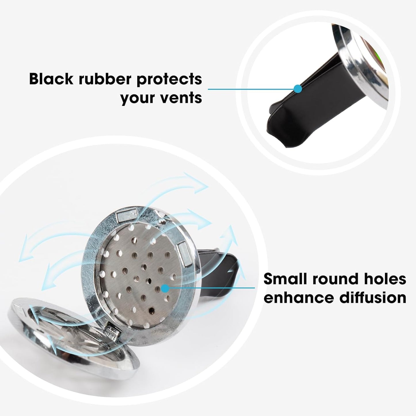 ttstar Car Diffuser Vent Clip - 30mm Aromatherapy Essential Oil Car Diffuser Vent Clips with 36 Refill Pads (3 Lotus Vent Clips, Metal)